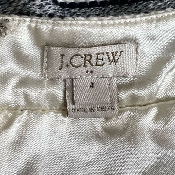 J. Crew Women's Blue & Cream Back Zip Vented Striped Terry Pencil Skirt Size 4 - Picture 5 of 5
